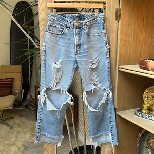 Levi's Distressed Blue Jeans for Women